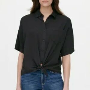 DKNY Knot Hem Button Down